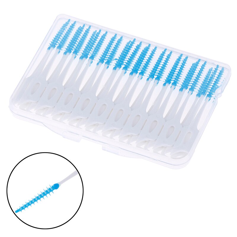 40Pcs/Box Gum Interdental Brush Toothbrush Oral Care Toothpick Orthodontic Wire Brush Push-Pull Interdental Brush