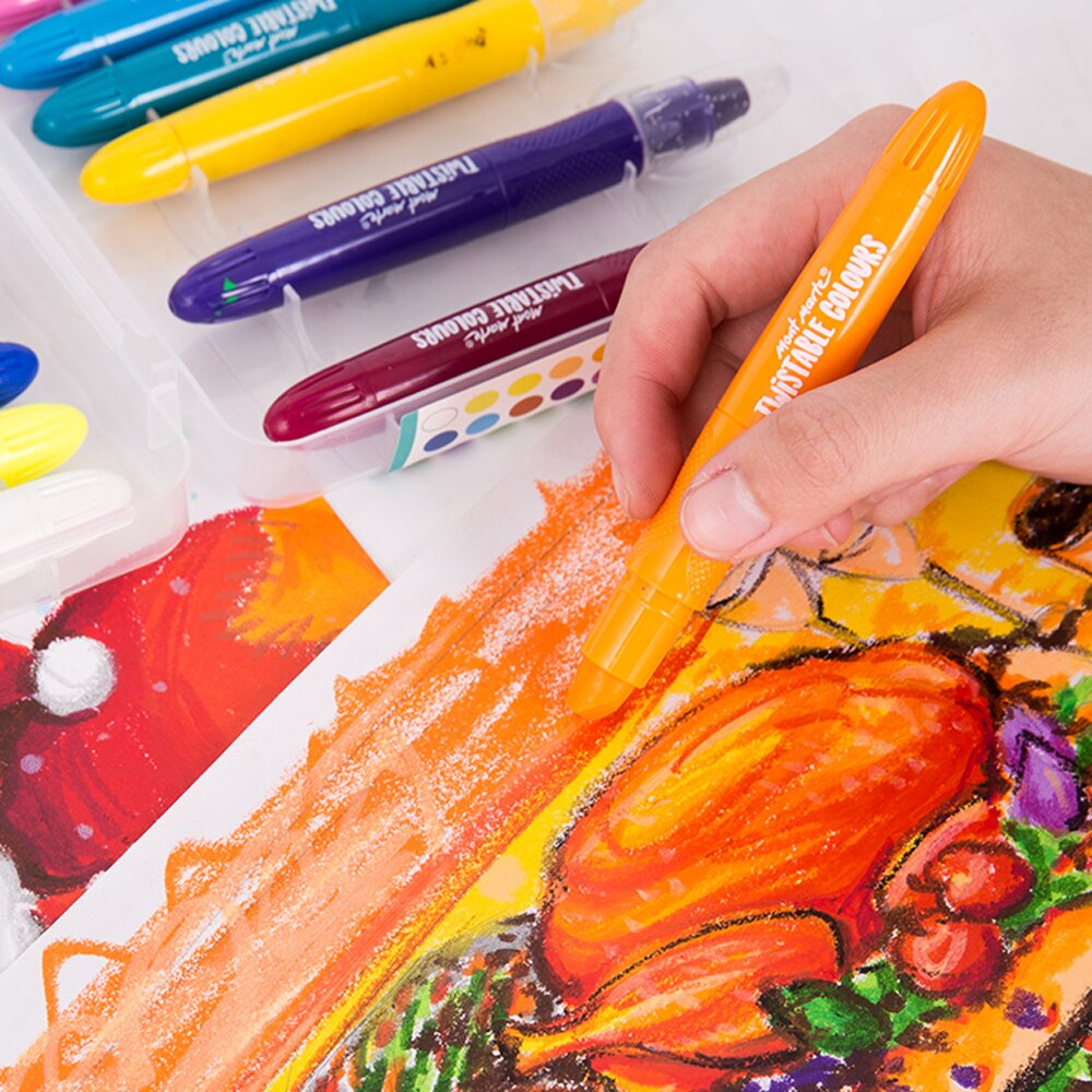 12/24/36 Colors Oil Pastel Drawing Set Blendable Colour Sticks Wax Crayons for Children Soft Pastel Stationery Dry Pastel Chalk