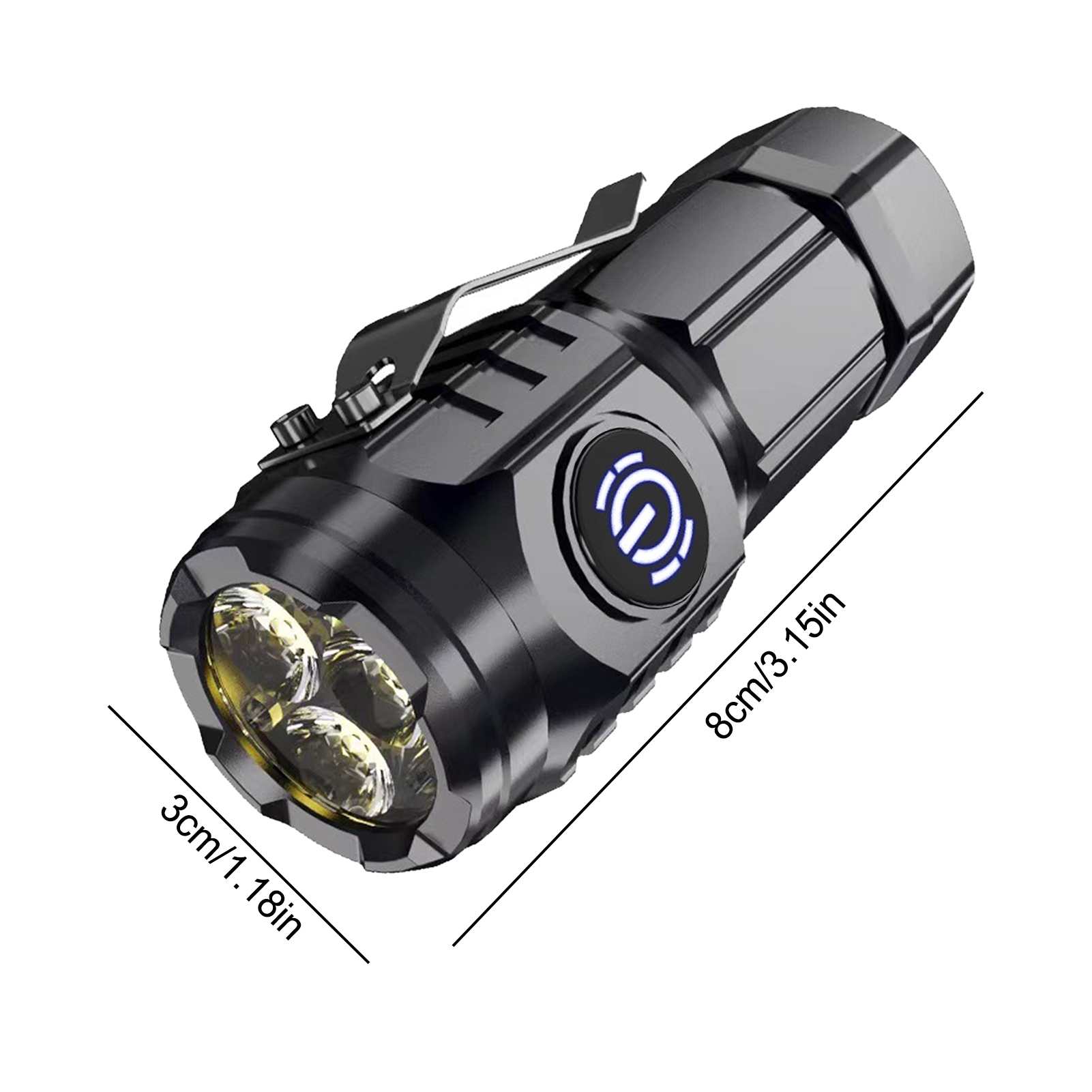 Genopladelige led-lommelygter treøjet monster mini flash superkraft lommelygte med 5 tilstande til camping bærbar belysning: Default Title