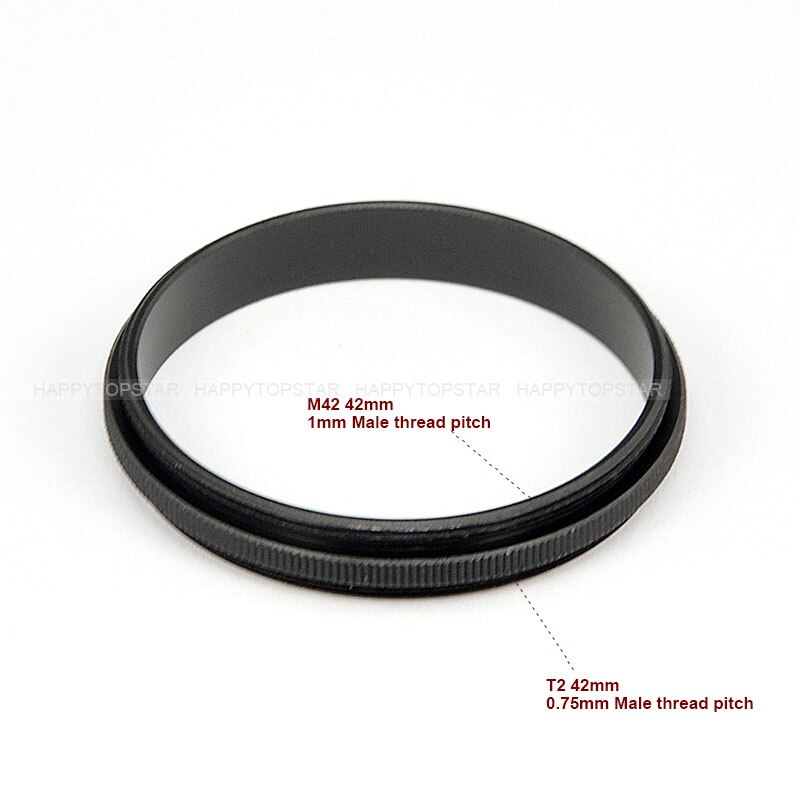 M42 (42mm 1mm Paso de rosca) a T2 (42mm 0,75mm paso de rosca) M42-T2 mm adaptador de anillo de acoplamiento macho a macho para filtro de lente