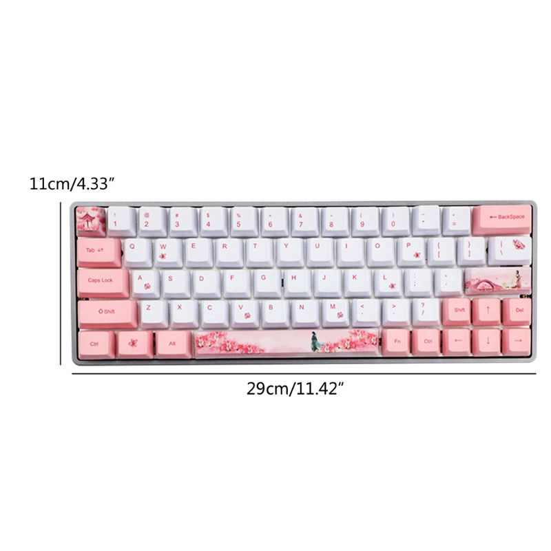 Sakura Dye-Sublimation Mechanical Keyboard Cute Keycaps PBT OEM Profile Keycap For GH60 GK61 GK64 Keyboard