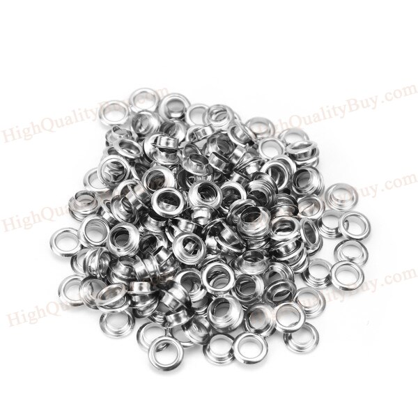 Ojete para ropa de 8mm de Metal plateado, 200 Uds., para Scrapbooking, bricolaje, con ojal