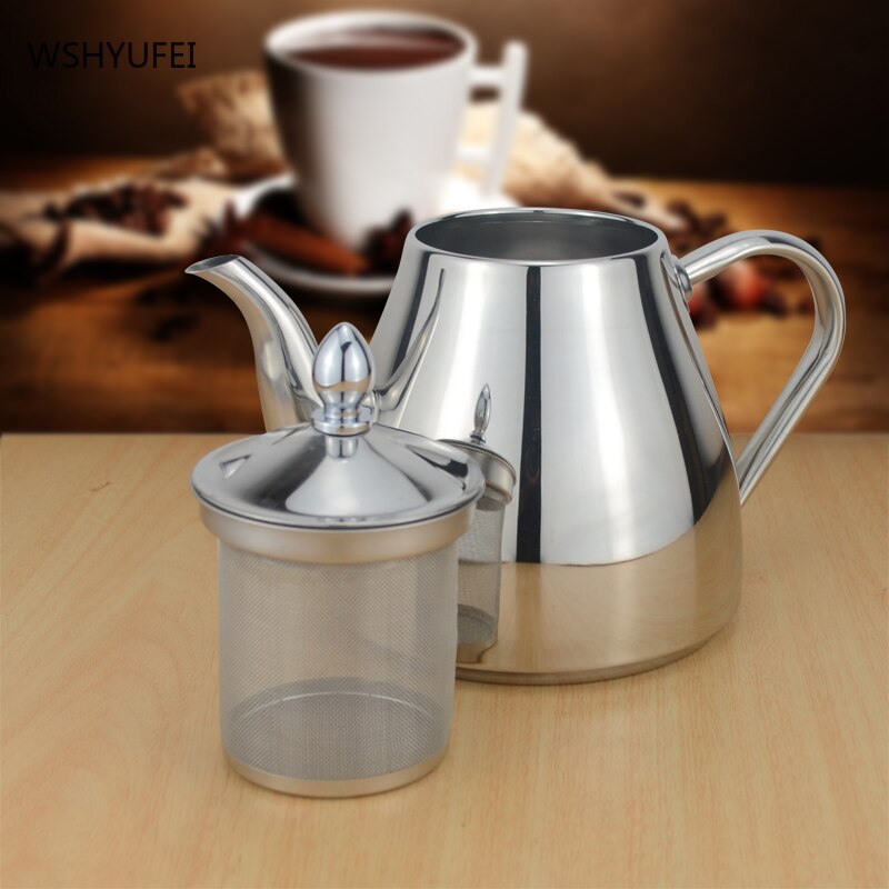 Tetera de acero inoxidable con tetera, juego de té con tetera, tetera de inducción