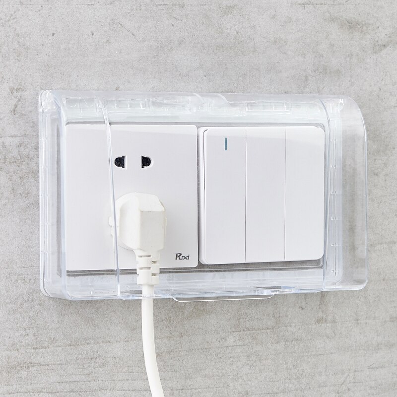 ABS Doppel 86 typ steckdose wasserdicht Kasten klebstoff licht schalter schutz fallen Art Sicherheit haushalt Elektrische Stecker Staub abdeckung