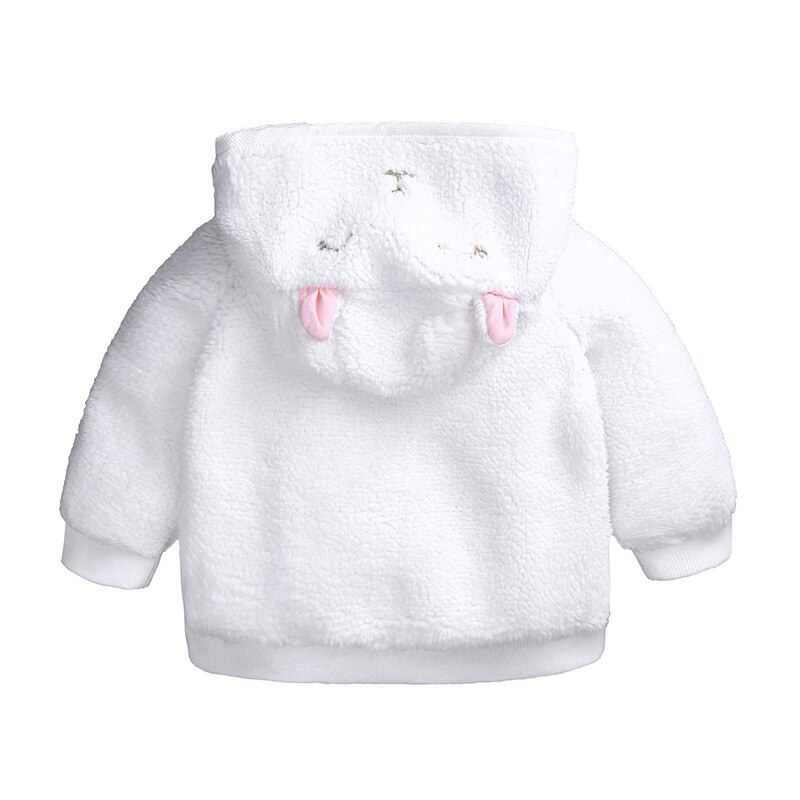 Baby Meisje Jas Herfst En Winter Polar Fleece Kinderen Schattige Konijn Capuchon Rits Jas Baby Kleding 3-18 maand