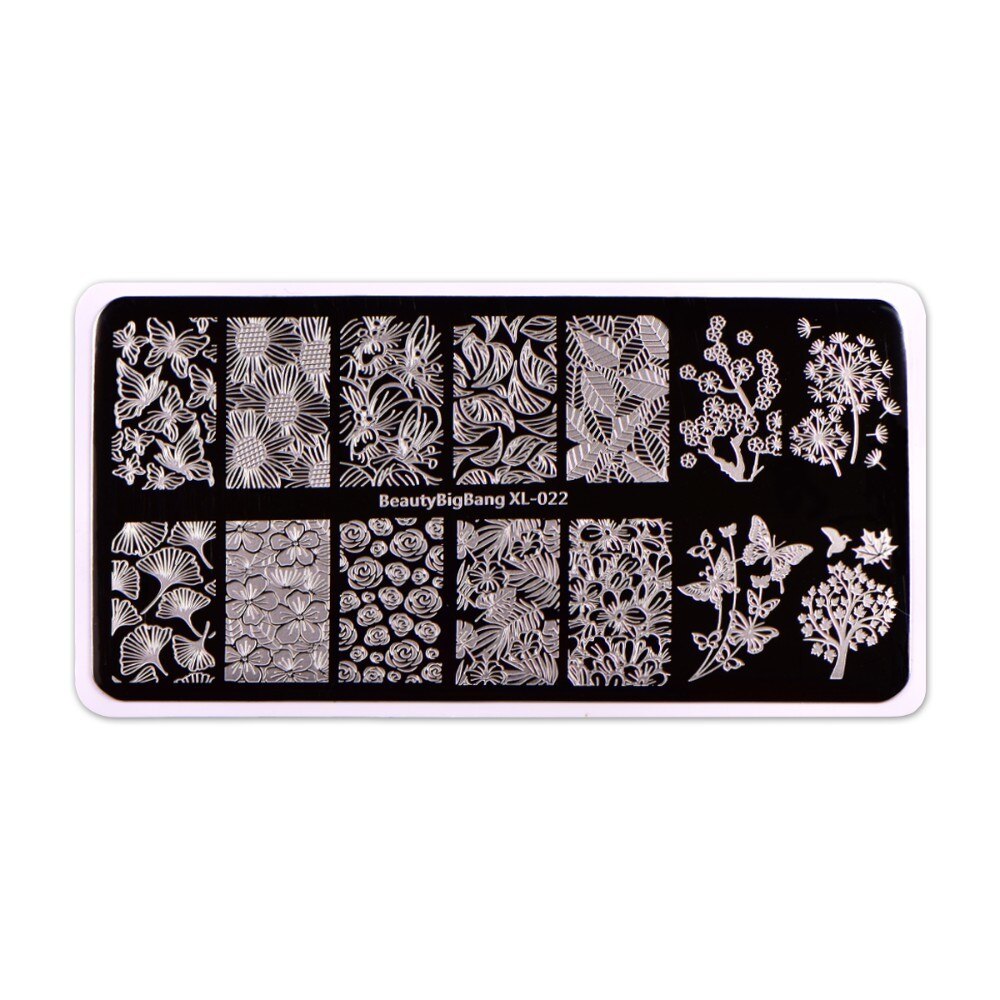 BeautyBigBang-láminas rectangulares para manicura Tema de otoño, estampador de uñas, 6x12cm