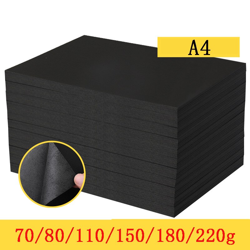 Lot de 50 papiers Kraft noir A4, carton épais pour la fabrication de cartes bricolage 70g 80g 100g 110g 150g 180g 220g