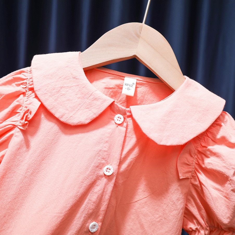 Chemisiers en coton à manches courtes pour bébés filles, vêtements d'été, tenue princesse élégante, mignon, doux, Tee-Shirt de fête, 1-6T