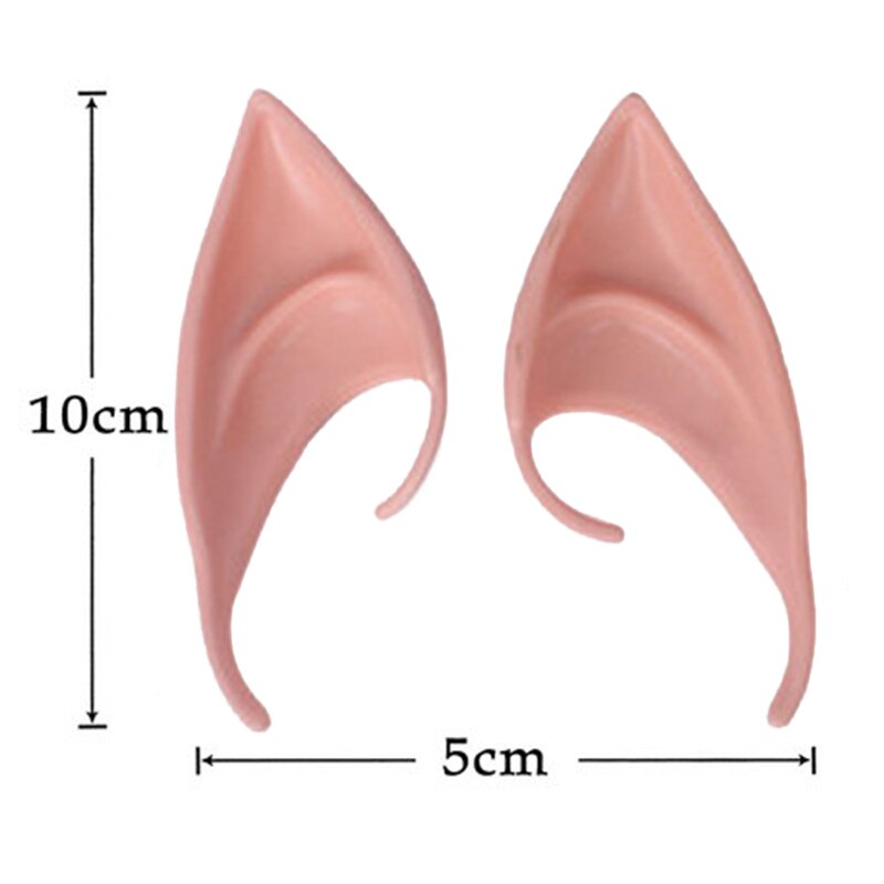 1 Pair Latex Elf Ears Pointed Cosplay Mask For Halloween Masquerade Party Costumes Festival Party Supplies: 10cm-short pink ear