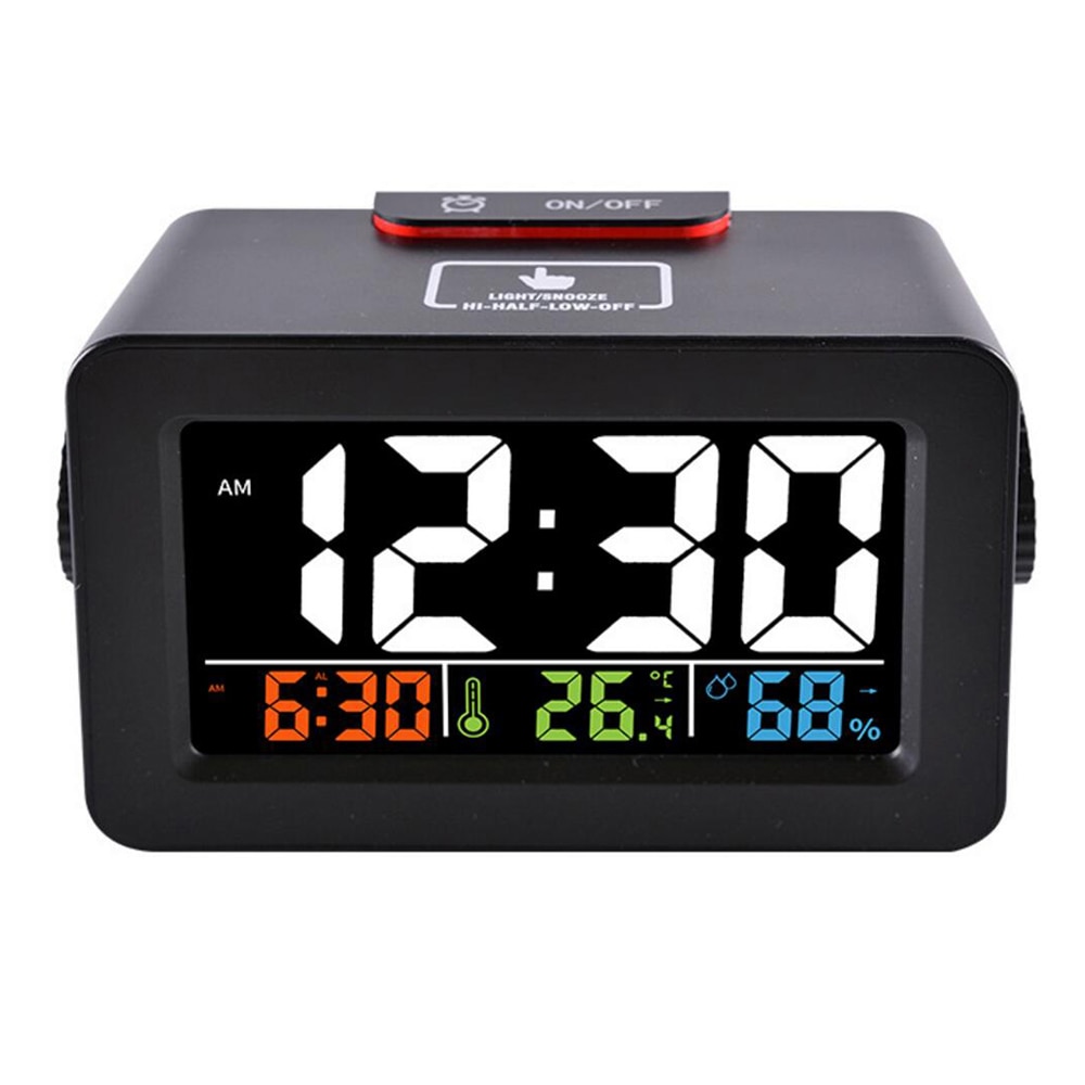 Digitale Bureau Led Wekker Met Snooze Thuis Temperatuur Thermometer Hygrometer Kleur Tafel Usb Telefoon Oplader Klok