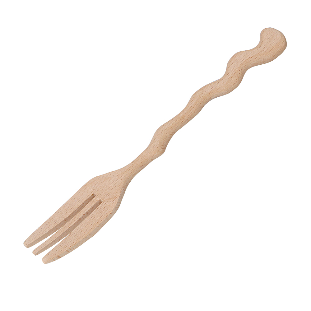 Niceyard Houten Lepel Vork Servies Creatieve Milieuvriendelijke Soep Catering Dining Lepel Vork Keuken Kookgerei Lange Handvat: Fork