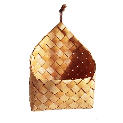 Storage Basket Wicker Woven Baskets Storage for Flower Rattan Wall-mounted Storage Basket: Default Title