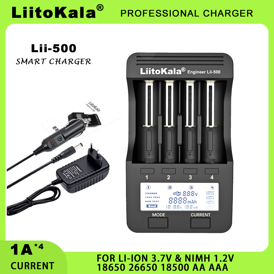 Liitokala Lii-500 Lii-600 3.7V 18650 18350 18500 16340 17500 26650 1.2V AA AAA NiMH Detection Capacity Lithium Battery Charger