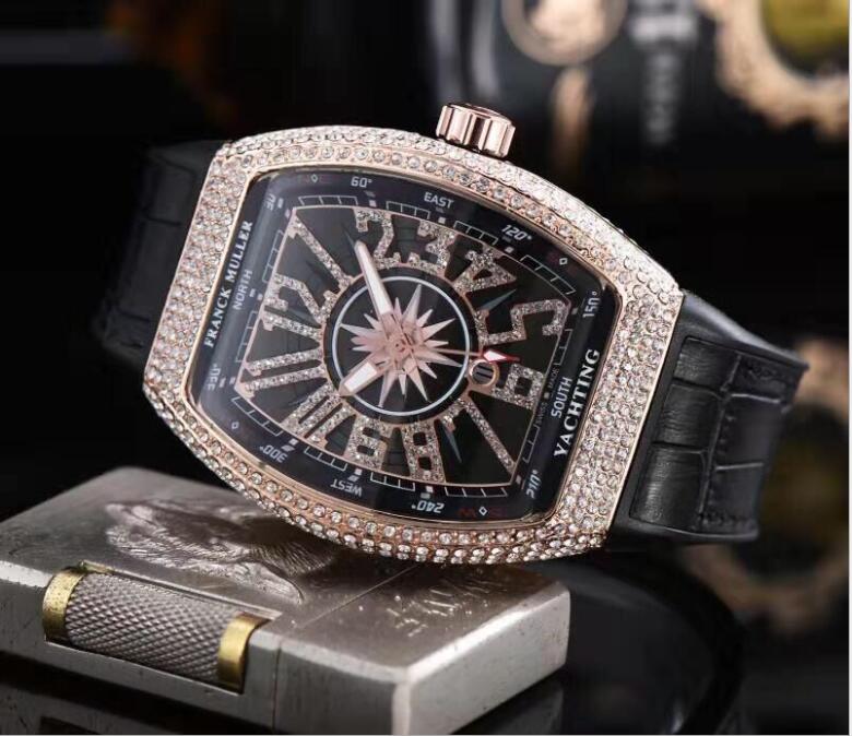 Armbåndsur herre mænds ure top mærke luksus bling guld diamant ur vandtæt ur: 5