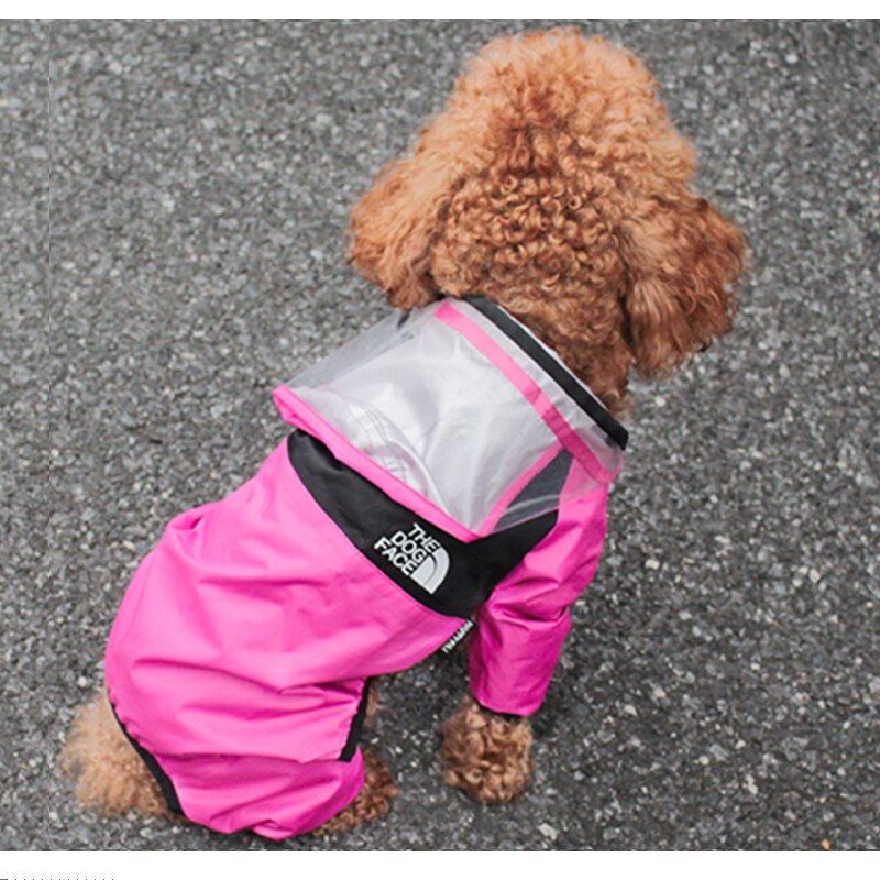 Hund regnkappa husdjur vattentät avtagbar regnjacka hundar vattentåliga kläder för hundar mönster husdjur kappa för regnig dag: Rosa / Xxl