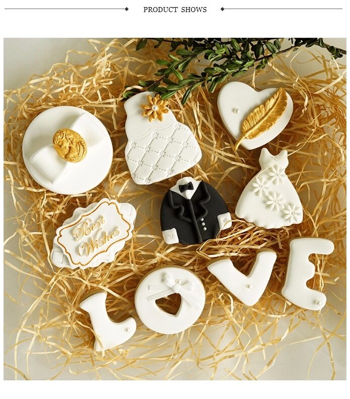 Simulated frosting biscuits Fondant biscuits Wedding theme LOVE cookies Photography props Home softcover