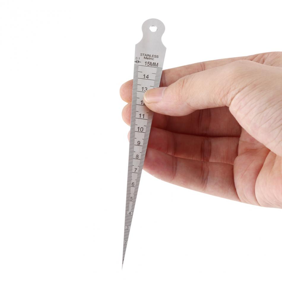 Fdit 1-15mm Stainless Taper Gauge Aperture Scale Wedge Feeler Hole Metric/Imperial Measure Measuring Tool