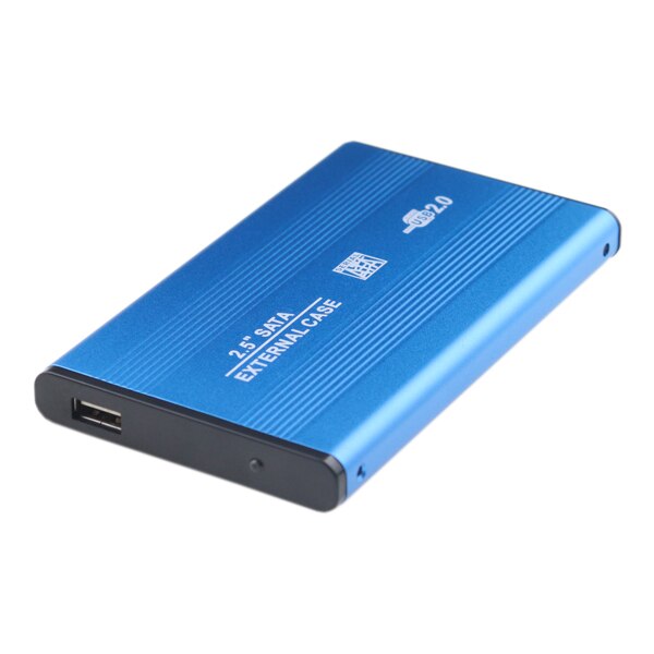 Aluminum 2.5 Inch External Hard Drive Disk Enclosure USB 2.0 to SATA HDD Case SSD Box For Laptop Drive Support 500G 1TB 2TB: Blue