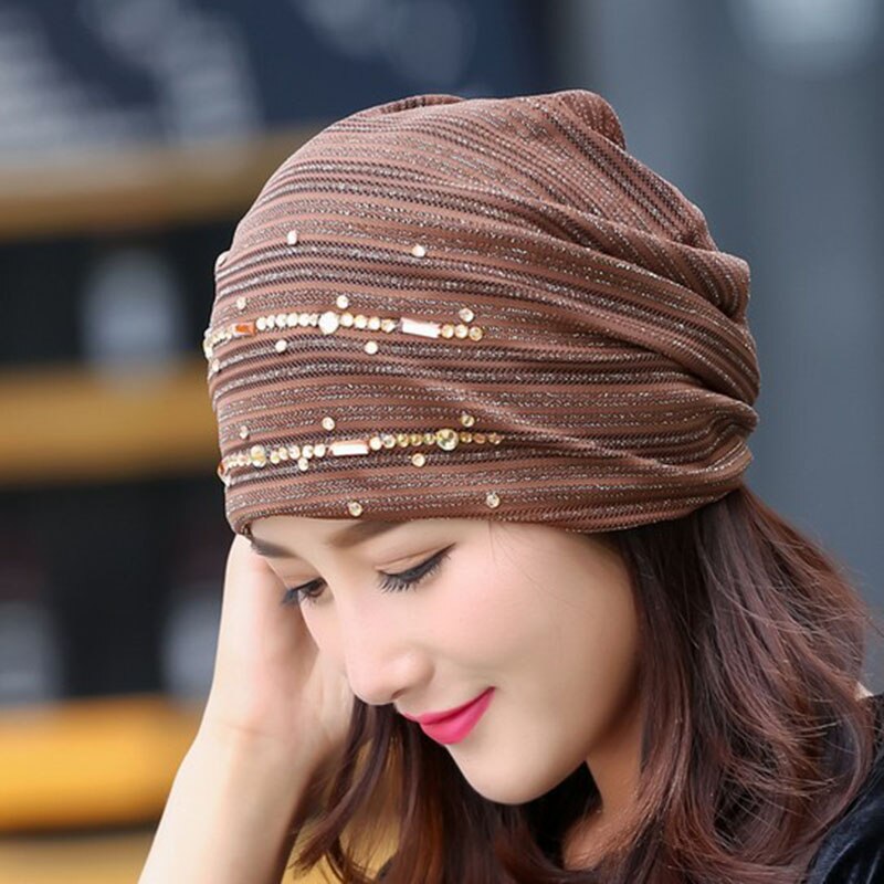 chapeau femme printemps et été mince dentelle foulard chapeau respirant tête casquette mois pile tas chimiothérapie Beanie casquettes
