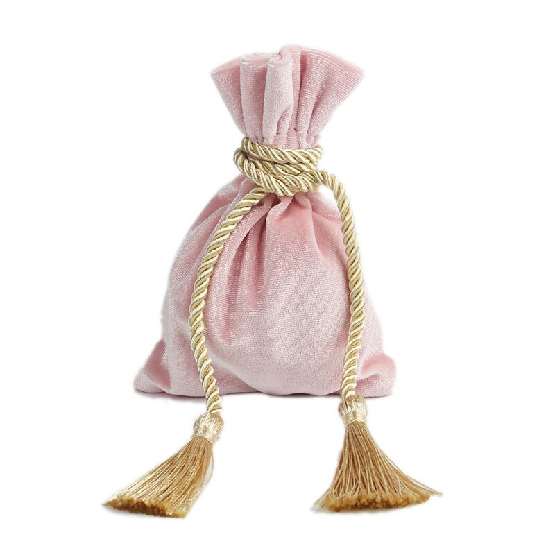 Bolsa de veludo retangular rosa e vermelho, saco de embalagem de joias para festa de casamento, artesanato faça você mesmo, 1 peça x 11cm