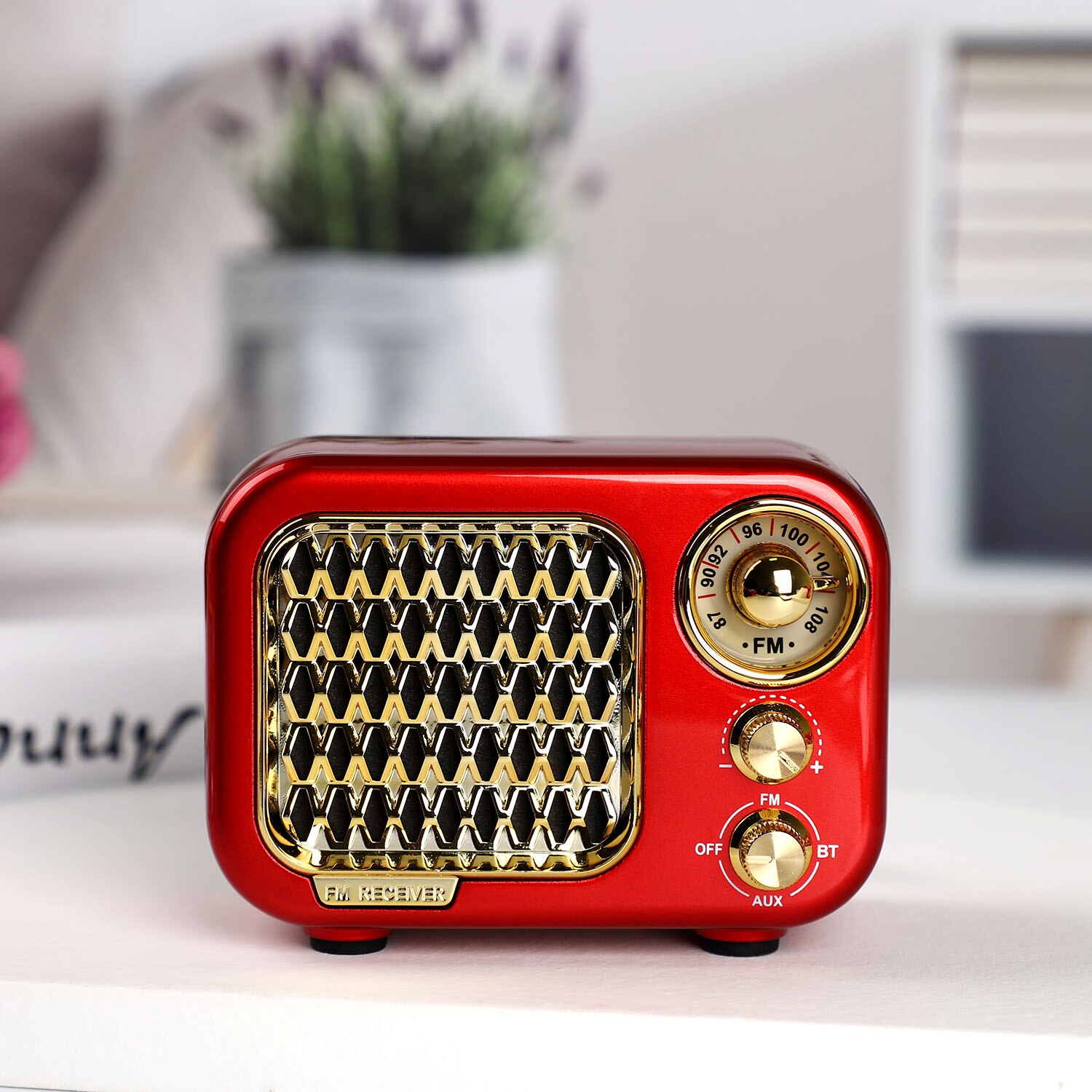 Retro Radio Digital Radio FM MP3 Digital Linternet Radio Portable FM Radio Mini Bluetooth Speaker Old Fashioned Classic Style: 928-red