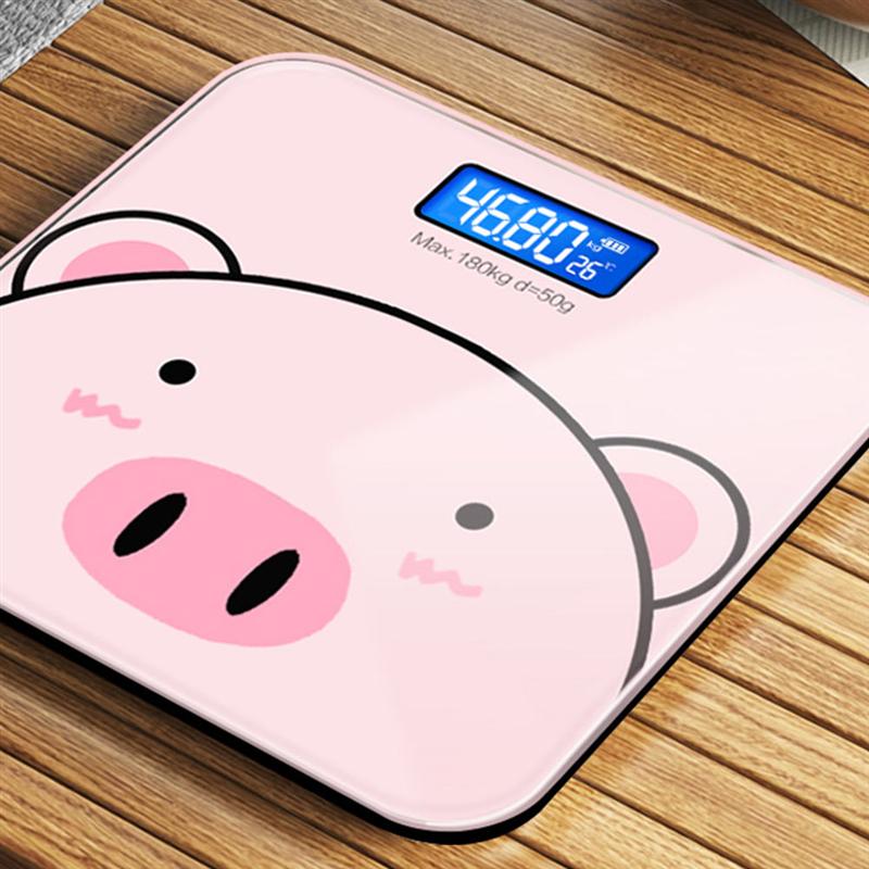 1PC Cartoon Home Health Body Scale Electronic Body Weight Scale (USB Charging)