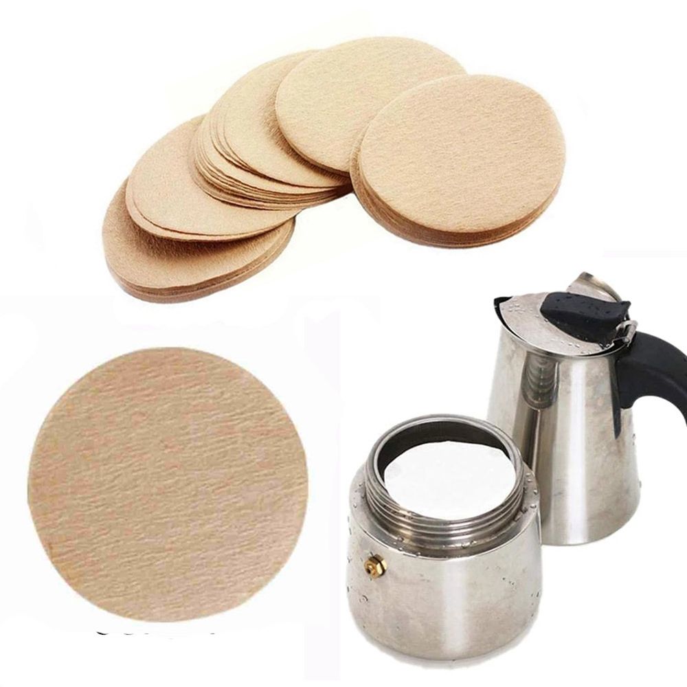 Papier filtre à café rond pour cafetière expresso V60, outil de Pot Moka, 56mm 60mm 68mm, 100 pièces