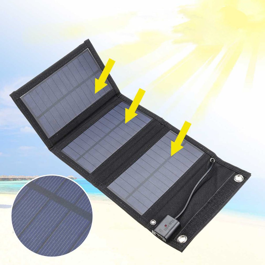 15W Pannello Solare Pieghevole Del Caricatore Usb Portatile Batteria Solare di Campeggio E Trekking Solare di Ricarica Caricatore Della Batteria del Dispositivo