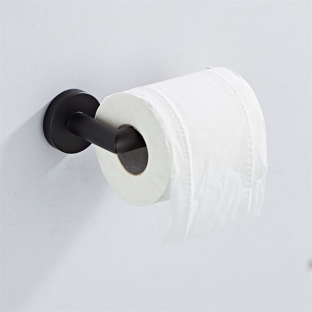 Bathroom Hardware Set Black Towel Bar Towel Ring Toilet Paper Holder Robe Hook Bathroom Accessories: Paper Holder