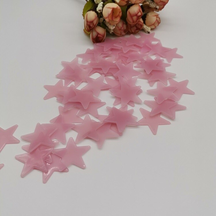 1 Bag Children Glow In Dark Toys 3cm Luminous Star Bedroom Wall Stickers Fluorescent Toy PVC Stickers for Kids Room Decor: pink