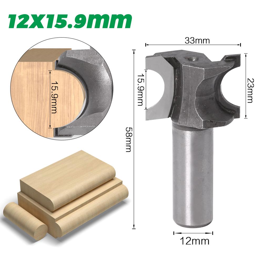 JGZUI 1PCS Half Round Side Cutter BitHalf Round Side Cutter Bit Router Bit Router Bit 6mm shank 12mm shank Woodworking bits: 12X15.9mm