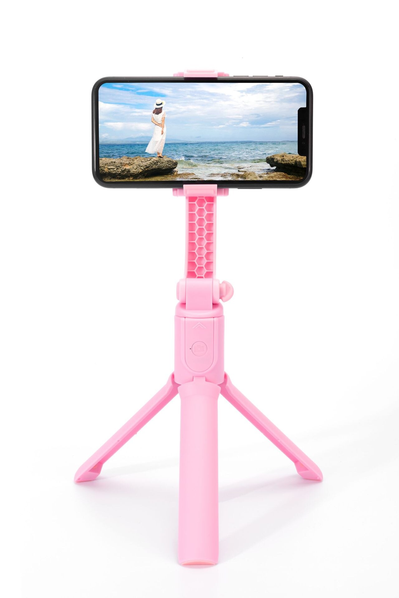 Newest Handheld Gimbal Portable Stabilizer For All Smartphones Intelligent anti-shake Video shooting gyroscope selfie stick: Pink