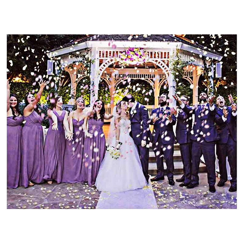 Pétales de rose 5x5CM, 1000, pièces/pack, décoration de mariage, simulation romantique, pétales de rose, mise en page des fleurs, pétale de mariage