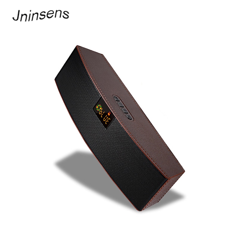 Jninsens 4 Kleur Mode Lederen Hifi Bluetooth Speaker Draadloze Bedrade Fm/Aux/U Disk/Tf Card Muziek speler Stereo Luidsprekers