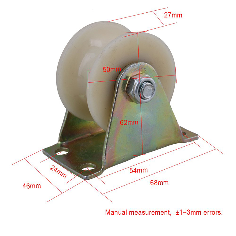 2Pcs 2 Inch 45 Steel Nylon U Groove Track Roller Rigid Caster Wheel For Industrial Machines Carts 150KG