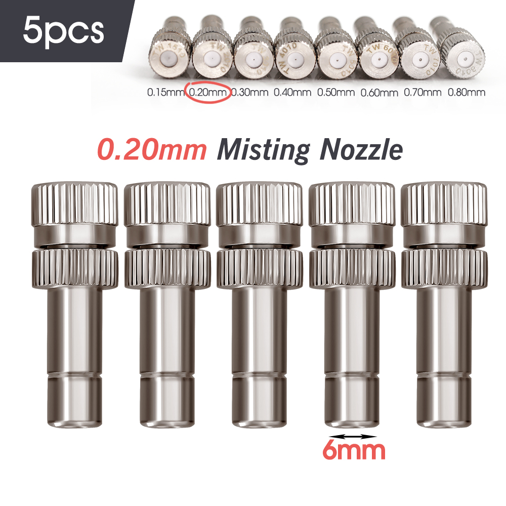 0,15–0,8 mm Niederdruck-Nebeldüsen, 6 mm Stecker, feine Zerstäubung, Sprühgerät, Gartenbewässerung, Befeuchtung, Kühlsystem: Gelb