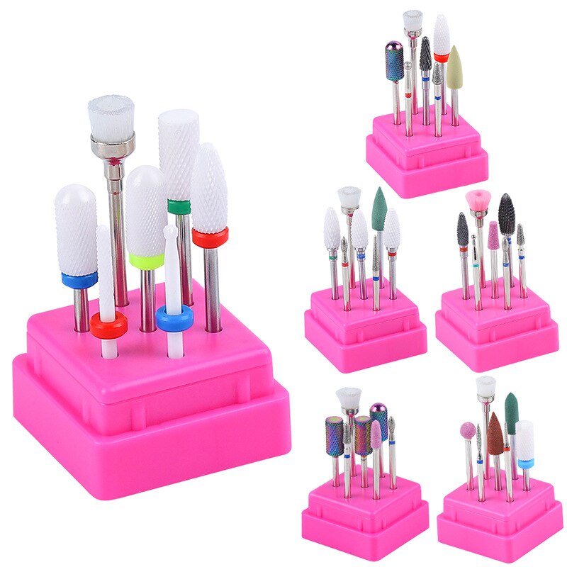 Broca de taladro de uñas de carburo de cerámica de diamante rotar brocas de fresado de uñas para manicura pedicura herramienta de máquina de taladro eléctrico
