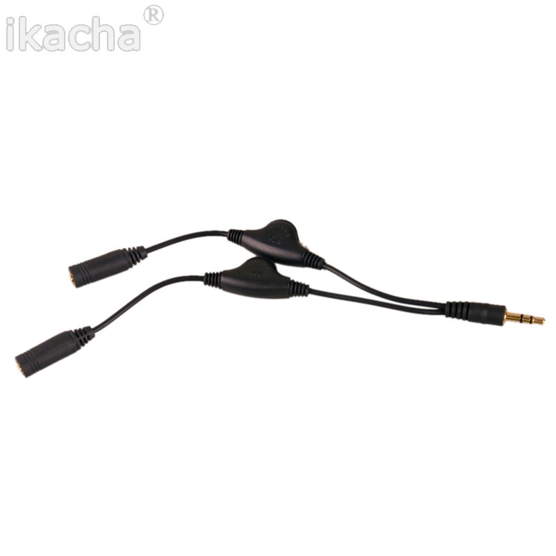 1pcs 3.5mm Headphone Stereo Audio Y Splitter Cable Cord With Separate Volume Controls