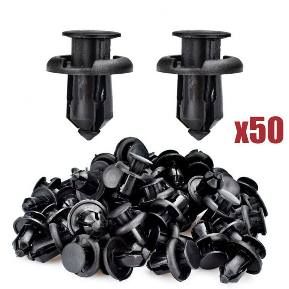 50x Bumper Clips 10mm Hood Fender Push Rivets Retainer Fasteners Fits For Honda