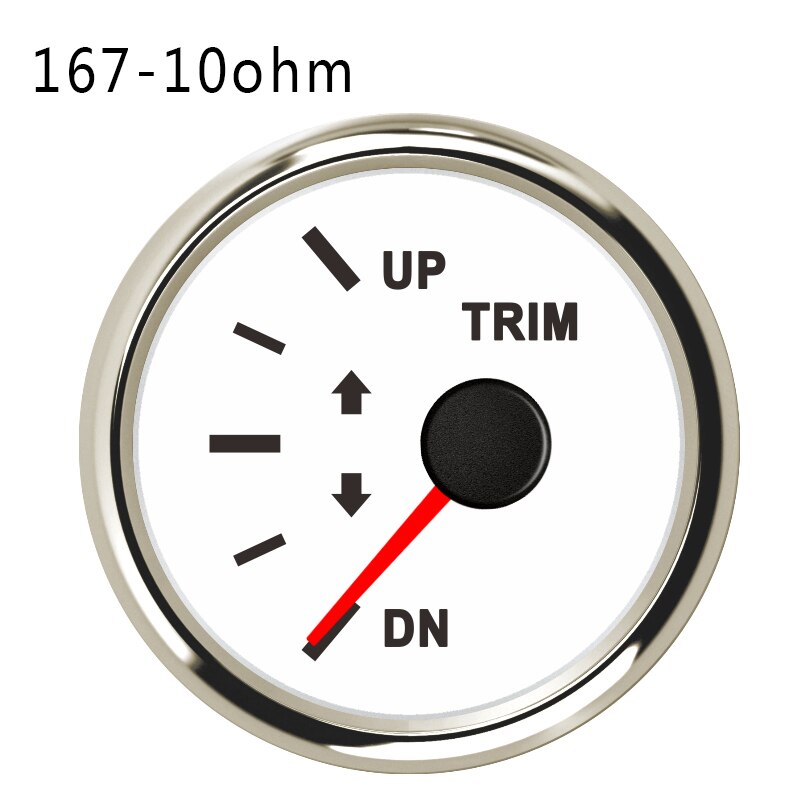 UP-DN de calibre embellecedor para barco marino, 52mm, 0-190ohm, 167-10ohm, con luz trasera roja, 12V, 24V, para motor fueraborda de coche y motocicleta