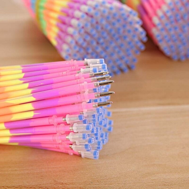10Pcs/Set 6color ranbow Ink Gel Pen Refill Rod Pen... – Vicedeal