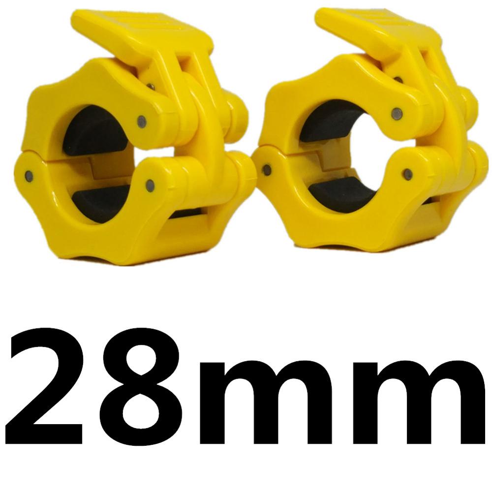1 parin halkaisija 1.1 "  (28mm) painonnosto käsipaino kaulus olympia -tanko spinlock -leike kuntosali crossfit -kuntokiinnikkeet keltainen: Default Title