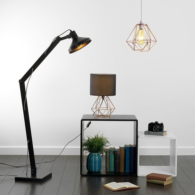 Lampenkap in de stijl van een ijzeren draadmand, funky retro, moderne, industriële en vintage look, gemakkelijk te monteren