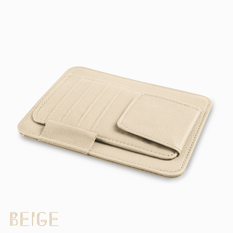 Car Sun Visor Multi-Pocket Glasses Holder Sunshade Card Bag For Renault Megane 2 3 4 Twingo Clio Talisman Captur Trafic Kwid Sce: Orange
