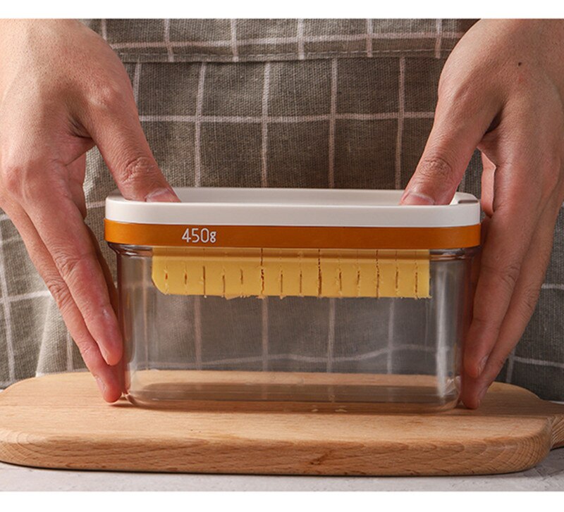 Butter Cheese Cutter Box with Lid Cutting Container Rectangle Food Storage Box Kitchen Cheese Container Keeper
