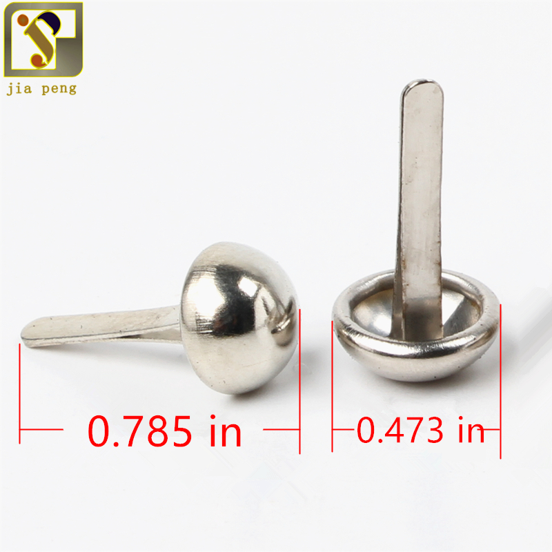 100pcs Silver Tone Dome Metal Decorative Spikes Rivets of Metal For Leather Craft Studs Spots 20x12mm( 0.785x0.473 inch)