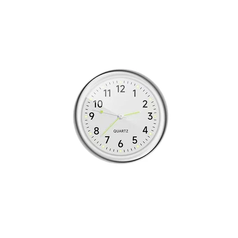 Mini Car Klok 40Mm Lichtgevende Lichtgevende Klok Auto Digitaal Elektronisch Horloge Quartz Klokken Auto Interieur Accessoires: WHITE