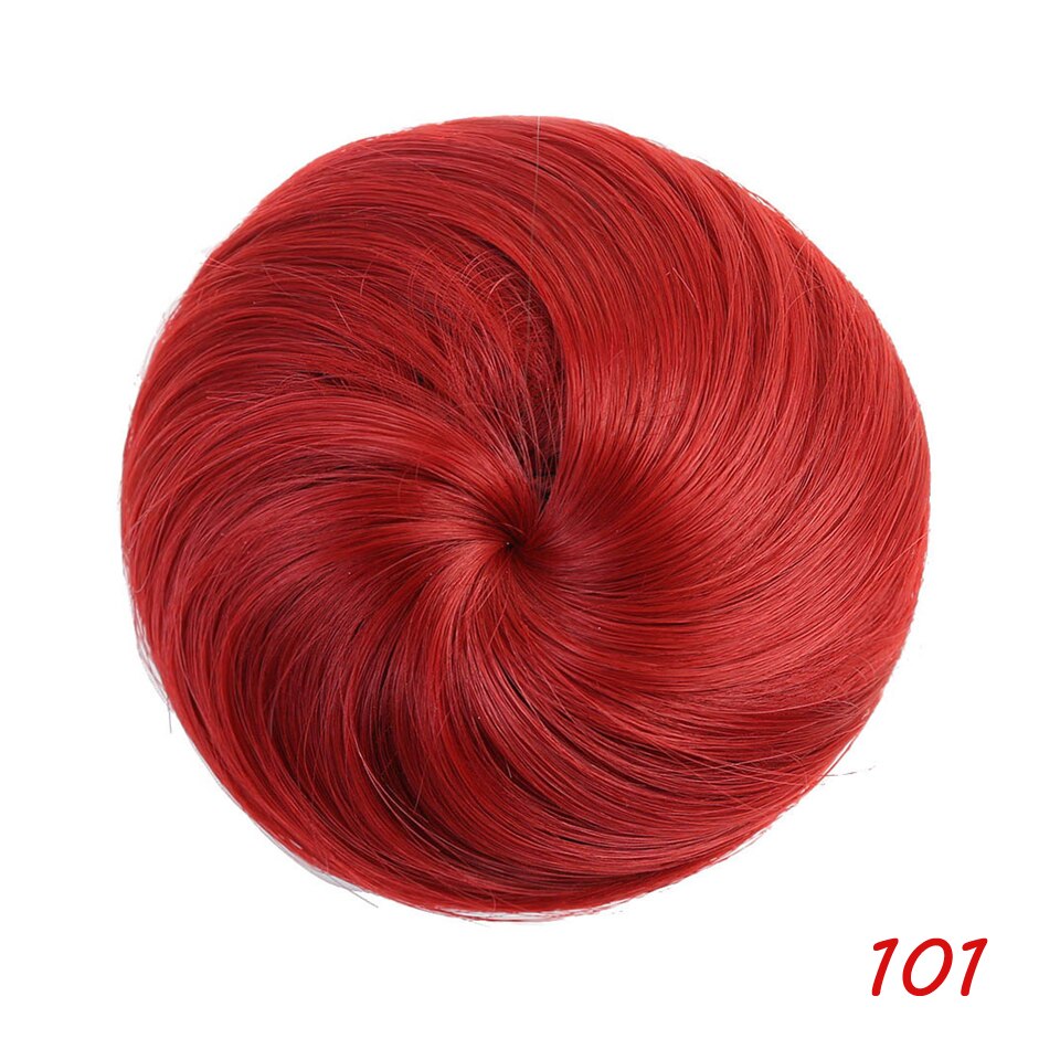 MEIFAN Synthetic Rubber Band Drawstring Hair Bun Straight Short Hair Buns Dount Chignon Updo Cover Ponytail Extensions: 101