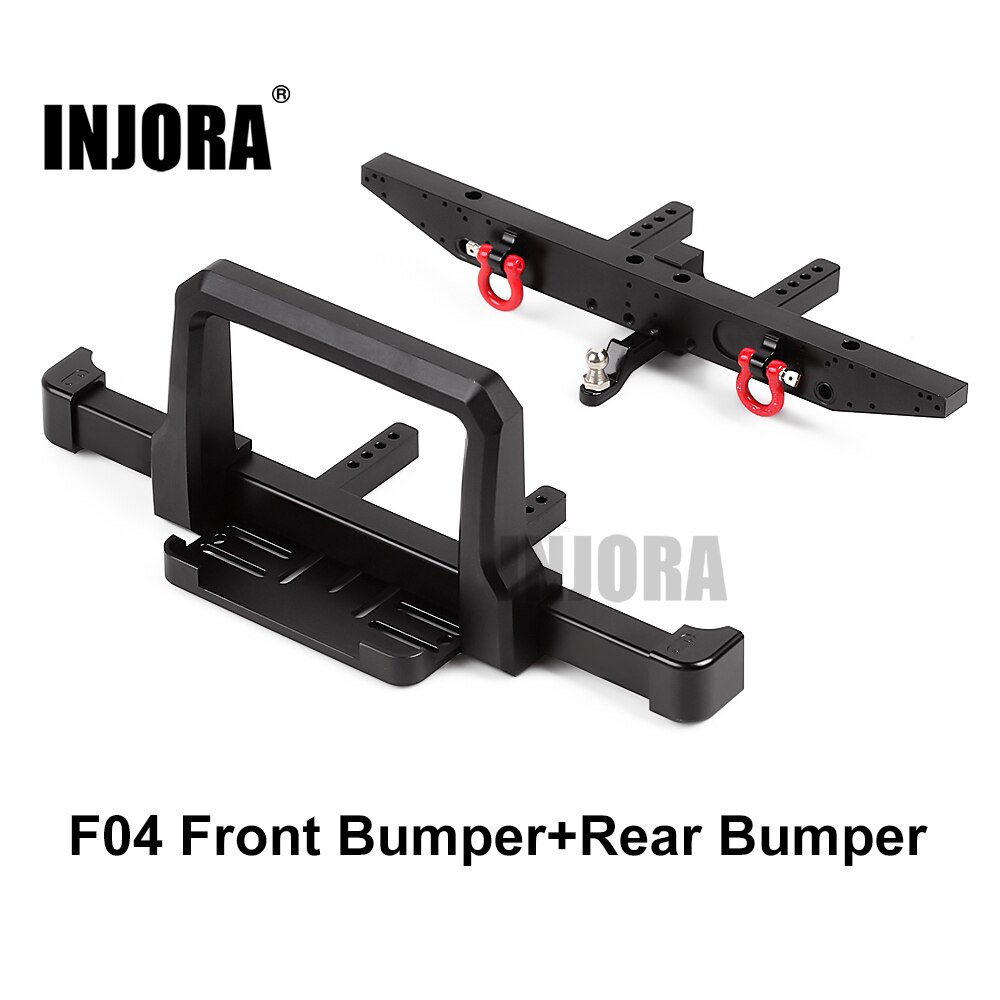 Injora Rc Auto TRX4 Klassieke Metalen Voorbumper Met Achterbumper Voor 1/10 Rc Crawler Traxxas TRX-4 Upgrade Onderdelen: F04 with rear bumper