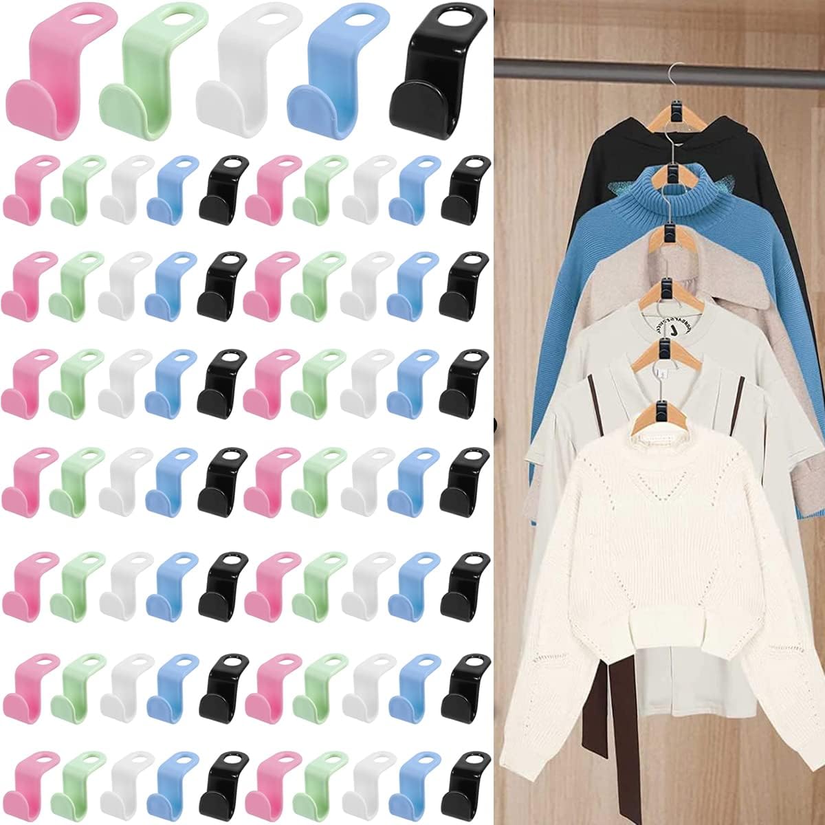 Ganchos conectores para colgar ropa, extensor de suspensión para ahorro de espacio, organizador de armario, Clips extensores de plástico, armario, abrigo, camisa, 10/5 Uds.